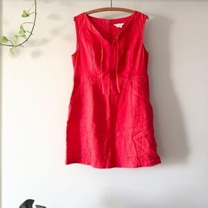 Boden Women's Red Casual Linen Sleeveless Dress